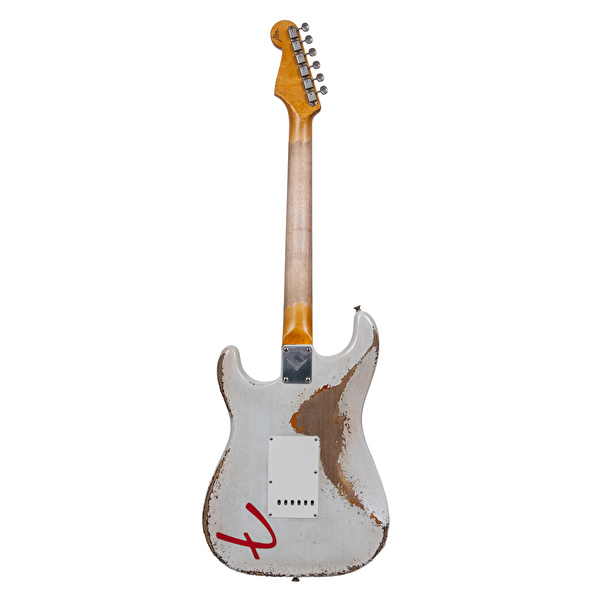 Fender Custom Shop Masterbuilt Andy Hicks 1961 Stratocaster Heavy Relic Olympic White Over 3 Ton Sunburst Elektro Gitar